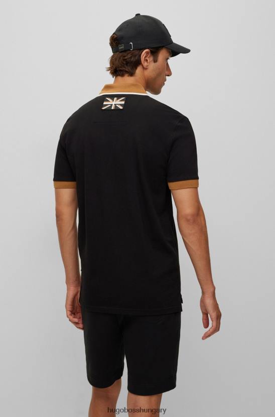 Hugo Boss biopamut póló, fekete hugo taxifolttal 80P63449 fekete