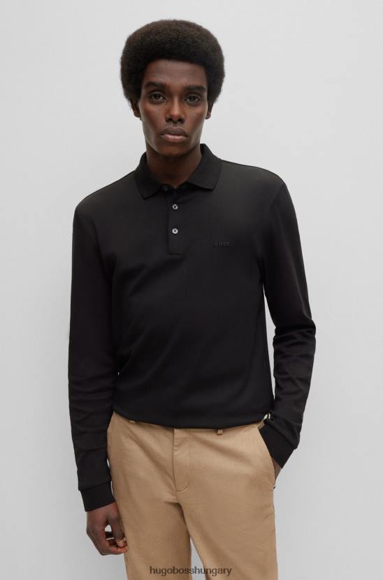 Hugo Boss biopamut póló ing hímzett logóval hugo black 80P61001 fekete