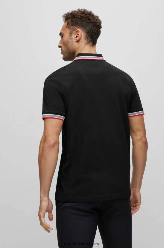 Hugo Boss biopamut póló ívelt logóval hugo fekete 80P61219 fekete