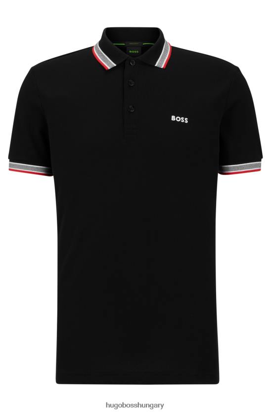 Hugo Boss biopamut póló ívelt logóval hugo fekete 80P61219 fekete