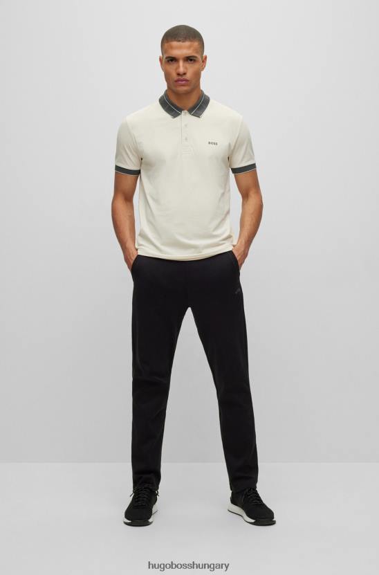 Hugo Boss fehér vékony szabású pólóing logós gallérral hugo 80P62087 fehér