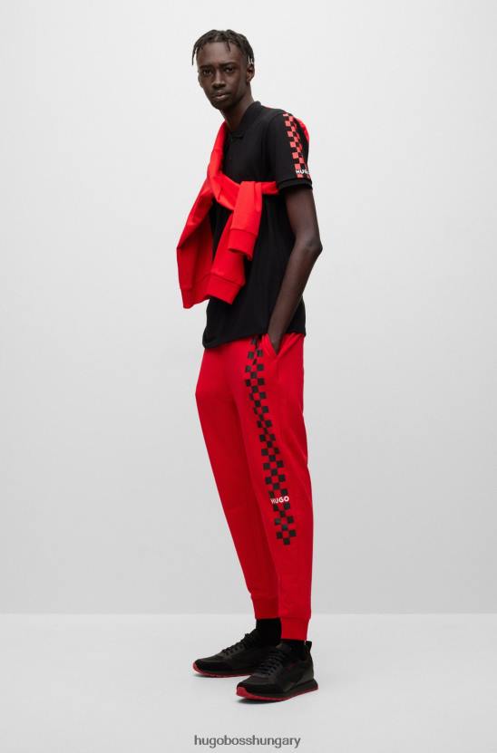 Hugo Boss fekete normál szabású pamut-piquã© pólóing hugo logóval 80P61428 fekete