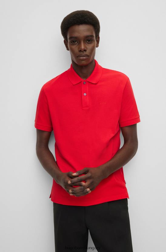 Hugo Boss hugo biopamut póló hímzett logóval piros 80P61937 piros