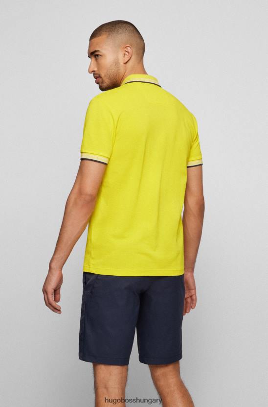Hugo Boss hugo biopamut póló ívelt logóval, sárga 80P61198 sárga