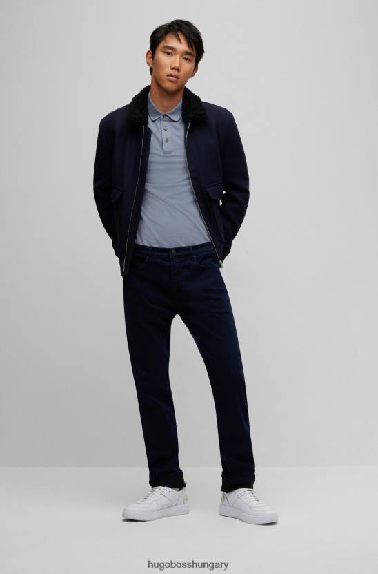 Hugo Boss hugo cotton-piquã© karcsú szabású póló, piros logóval, kék felirattal 80P63111 kék