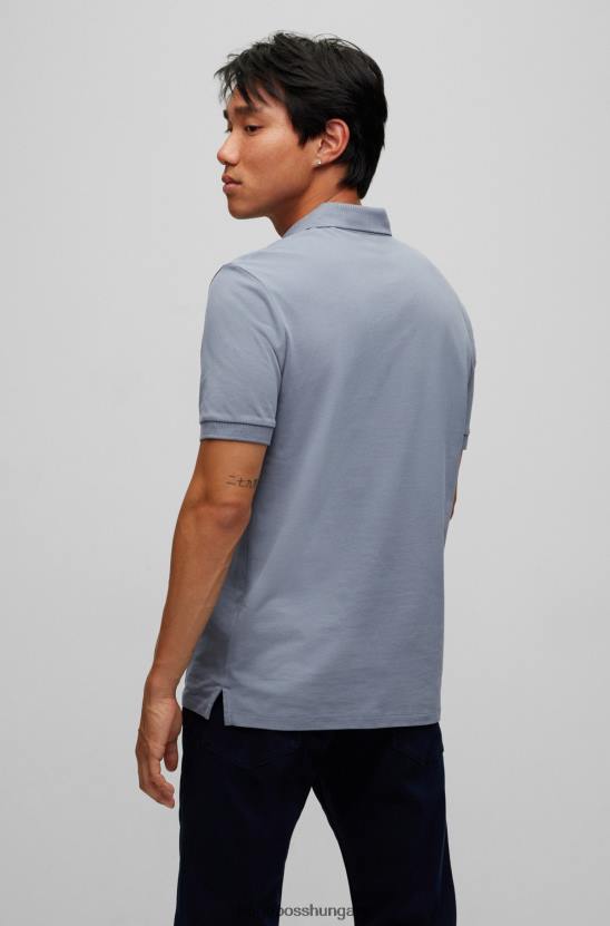 Hugo Boss hugo cotton-piquã© karcsú szabású póló, piros logóval, kék felirattal 80P63111 kék