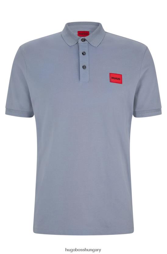 Hugo Boss hugo cotton-piquã© karcsú szabású póló, piros logóval, kék felirattal 80P63111 kék