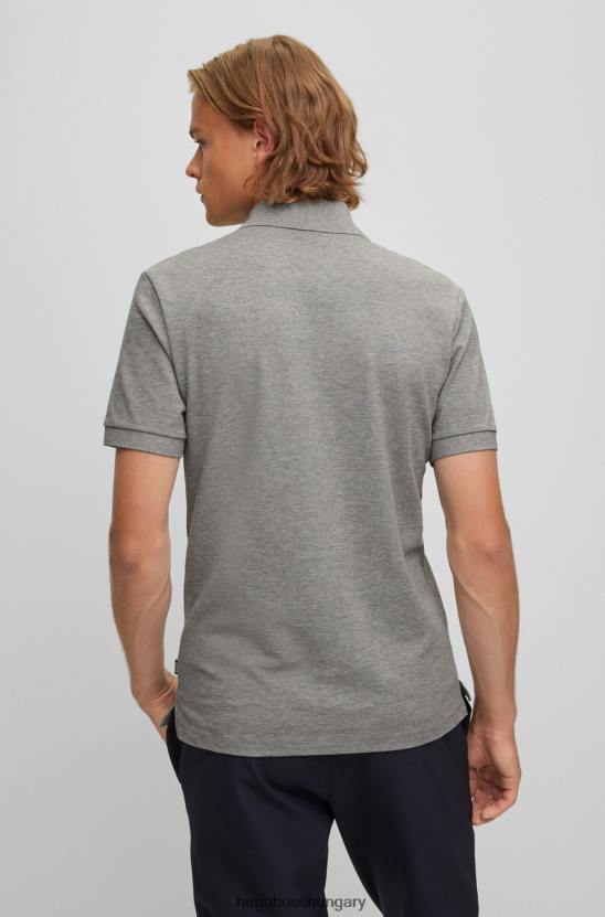 Hugo Boss hugo ezüst biopamut póló, hímzett logóval 80P61942 ezüst