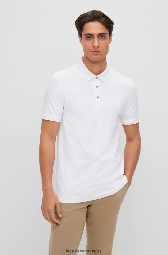 Hugo Boss hugo fehér sztreccs pamut vékony szabású pólóing logóval 80P61624 fehér