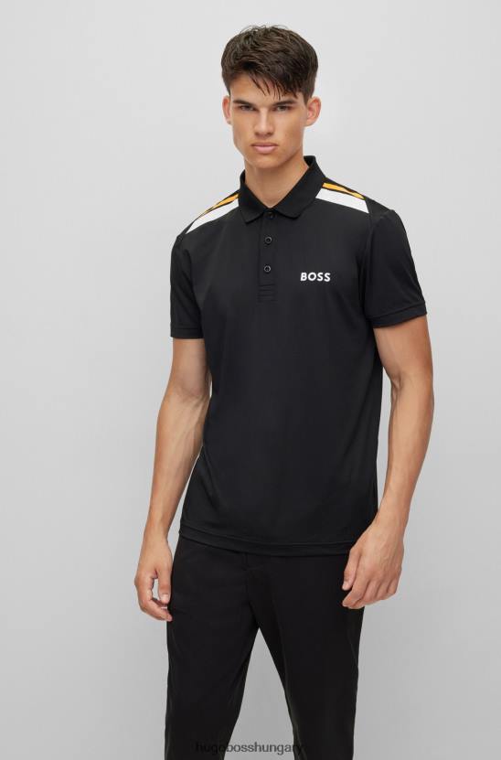 Hugo Boss hugo fekete aktív-sztreccs pólóing csíkos mintával 80P62042 fekete