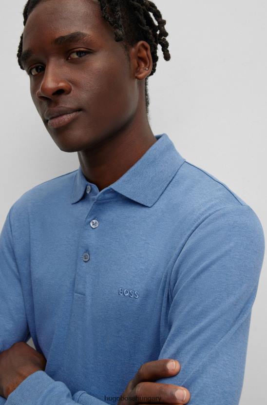 Hugo Boss hugo kék biopamut póló, hímzett logóval 80P61003 kék