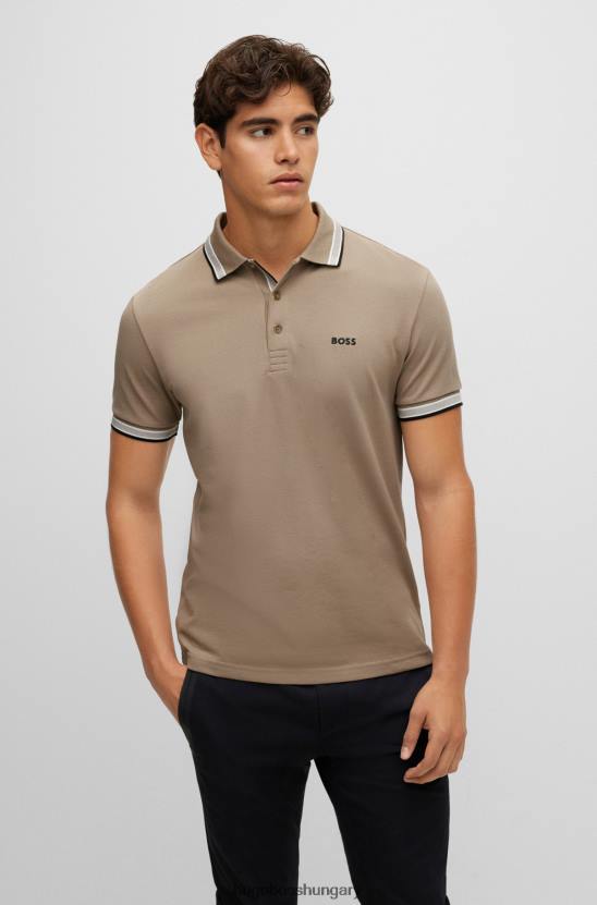 Hugo Boss hugo khaki biopamut póló ívelt logóval 80P61209 khaki