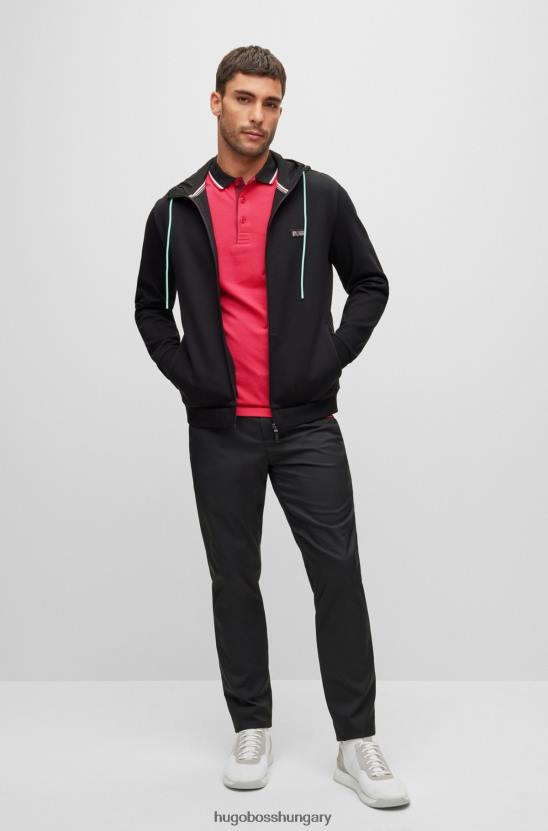 Hugo Boss hugo rózsaszín slim-fit póló, logós részletekkel 80P61768 rózsaszín