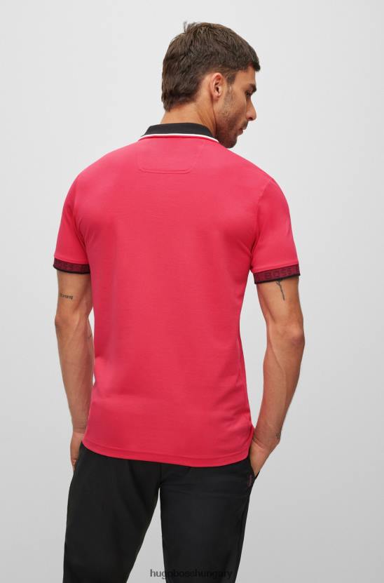 Hugo Boss hugo rózsaszín slim-fit póló, logós részletekkel 80P61768 rózsaszín