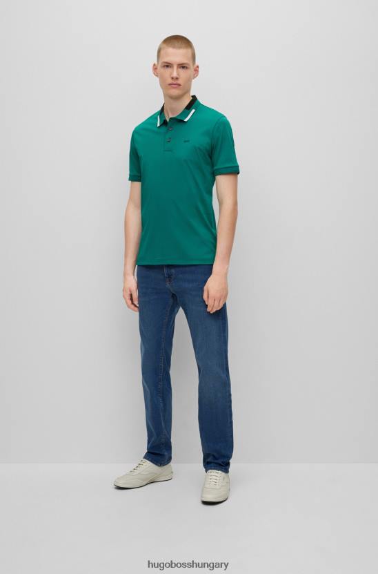 Hugo Boss hugo slim-fit póló, mercerizált pamut világoszöld színben 80P62031 világos zöld