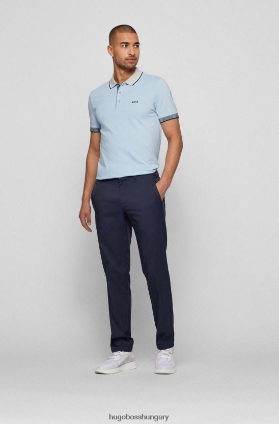Hugo Boss hugo slim-fit póló, világoskék logós részletekkel 80P61769 világoskék