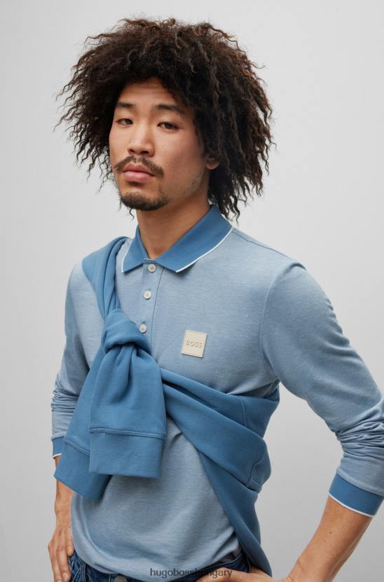 Hugo Boss hugo világoskék pamut-piquã© pólóing logóval 80P63140 világoskék