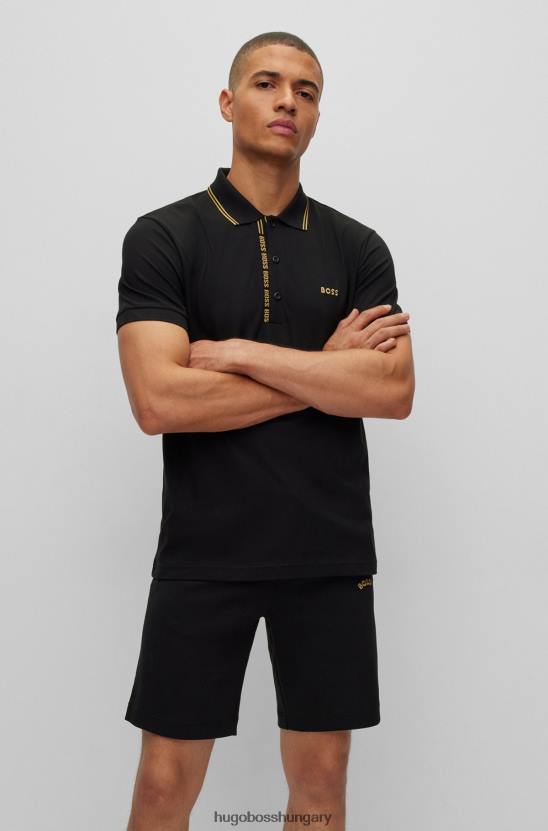 Hugo Boss karcsú szabású pólóing hugo fekete márkás tálcával 80P61051 fekete