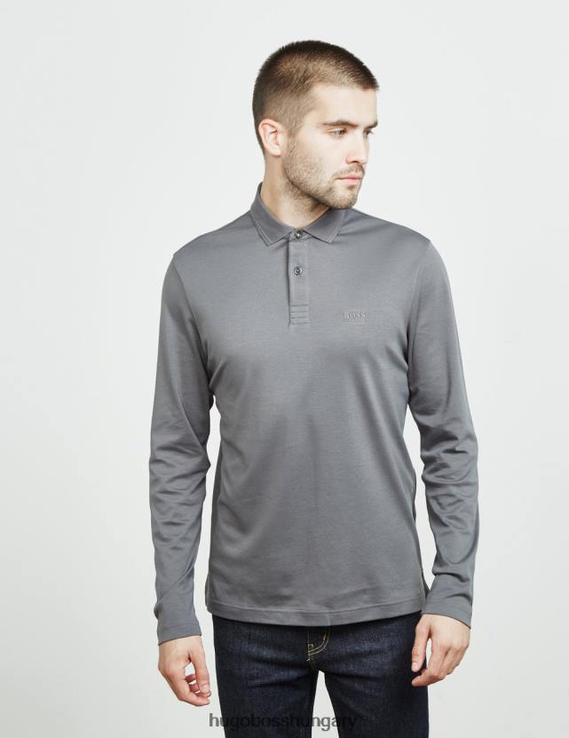 Hugo Boss l/s polo pirol 50392723 fekete 80P6451 fekete/szürke/sötétkék