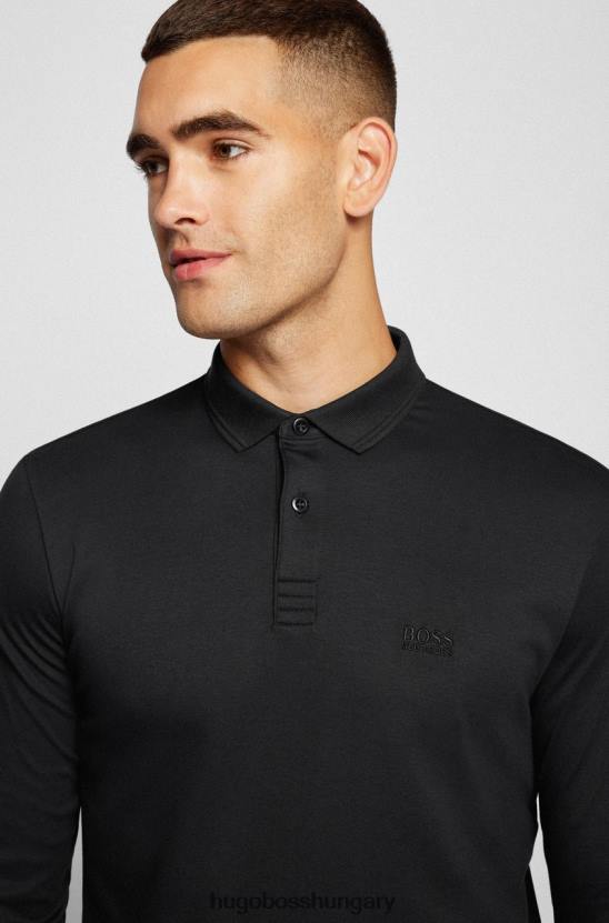 Hugo Boss l/s polo pirol 50451604 fekete 80P6193 fekete / sötétkék