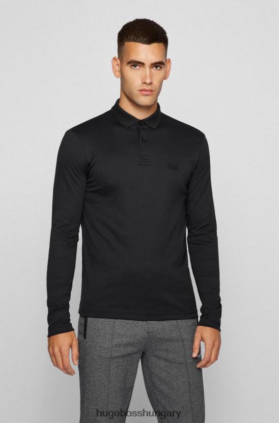 Hugo Boss l/s polo pirol 50451604 fekete 80P6193 fekete / sötétkék