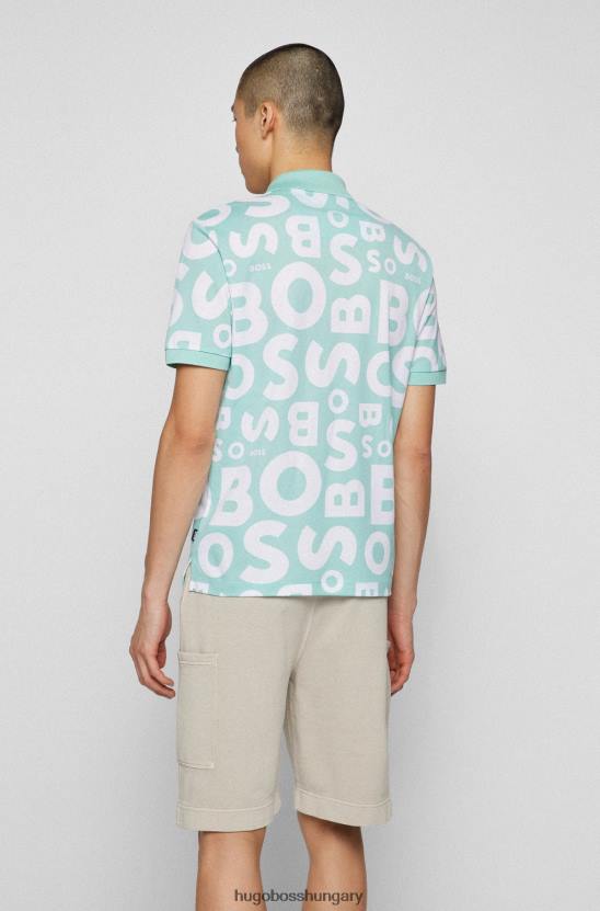 Hugo Boss logós póló ing mercerizált pamut hugo világoszöld színben 80P63934 világos zöld