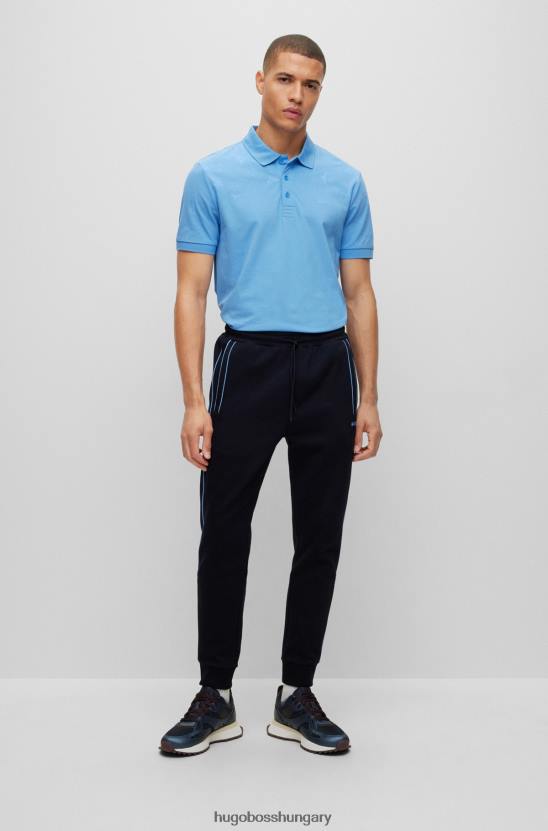 Hugo Boss pamutkeverék, vékony szabású pólóing, kék hugo ráccsal 80P64334 kék