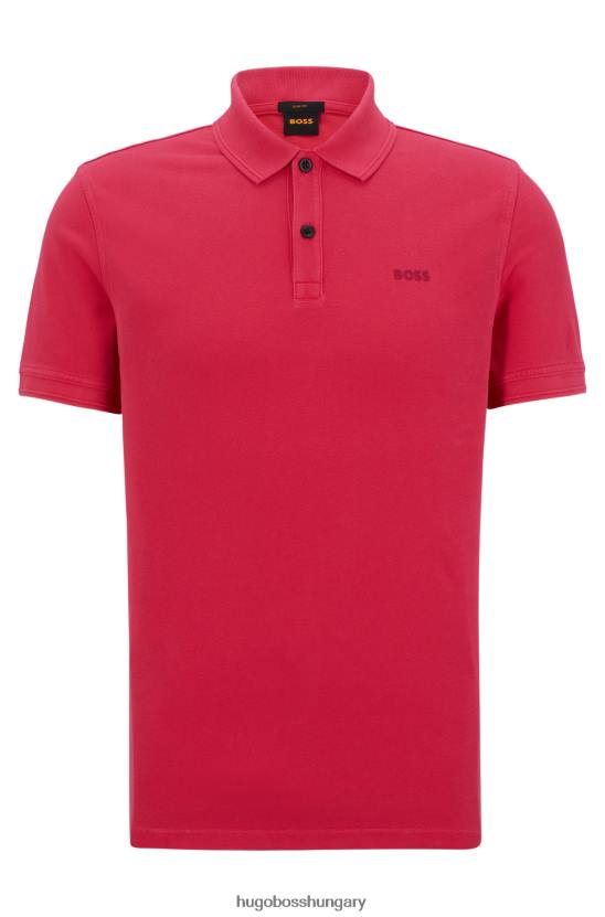 Hugo Boss rózsaszín hugo slim-fit póló pamut piquã© anyagból 80P61701 rózsaszín