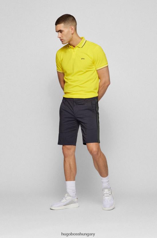Hugo Boss sárga hugo íves logóval karcsúsított póló sztreccs pamut piquã© anyagból 80P61923 sárga
