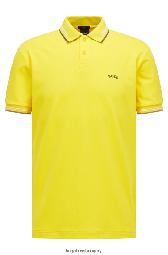 Hugo Boss sárga hugo íves logóval karcsúsított póló sztreccs pamut piquã© anyagból 80P61923 sárga