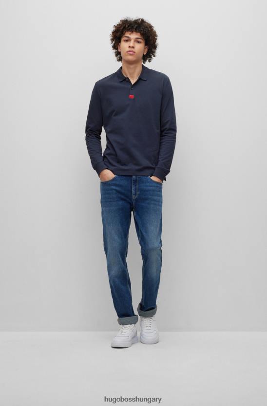 Hugo Boss sötétkék hugo pamut-piquã© karcsúsított póló, logós címkével 80P63458 sötétkék