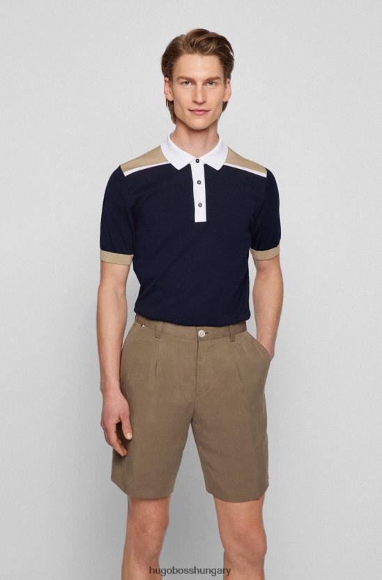 Hugo Boss sötétkék mercerizált pamut pólóing színblokkoló hugóval 80P62235 sötétkék