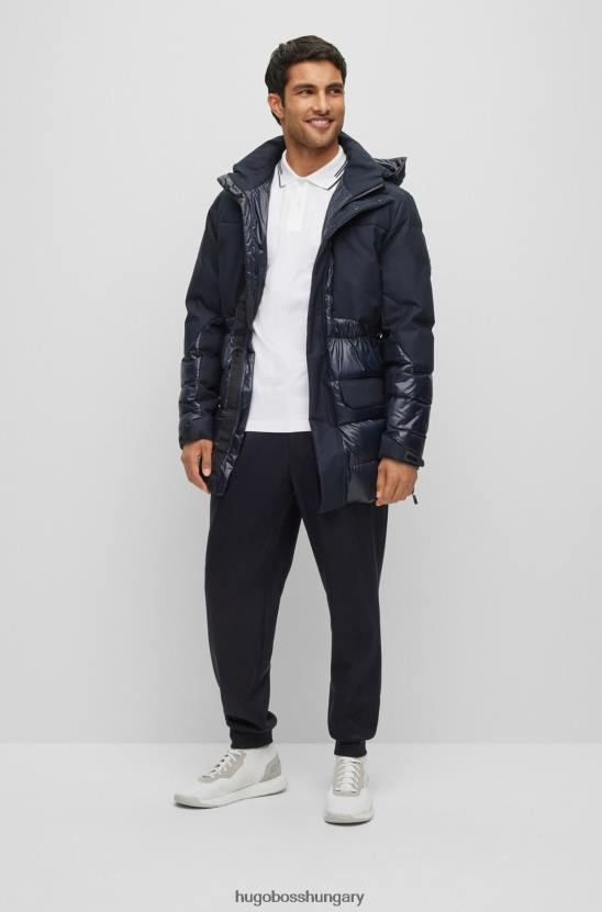 Hugo Boss sztreccs pamut karcsúsított póló ívelt logóval, fehér hugoval 80P63342 fehér