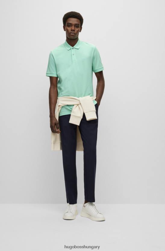 Hugo Boss világoszöld hugo bio-pamut póló, hímzett logóval 80P61186 világos zöld