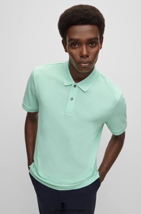 Hugo Boss világoszöld hugo bio-pamut póló, hímzett logóval 80P61186 világos zöld