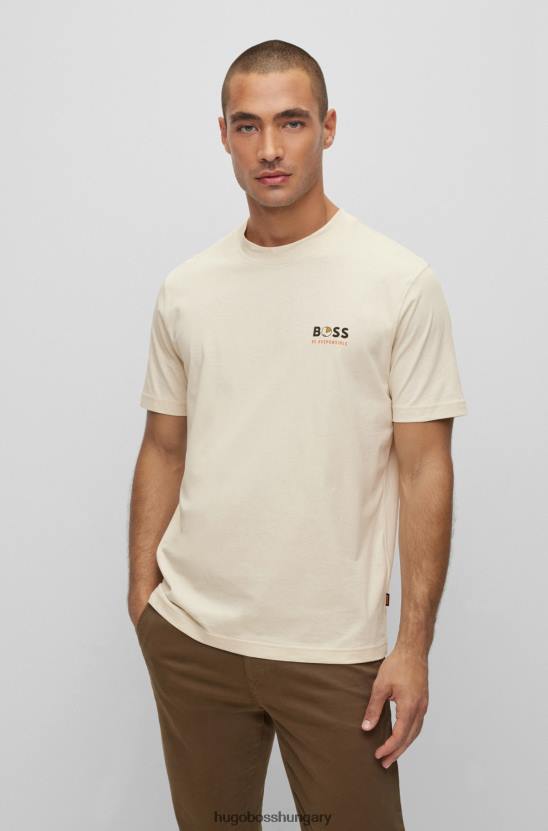 Hugo Boss fehér hugo logóval díszített, laza szabású recotâ² póló 80P63465 fehér