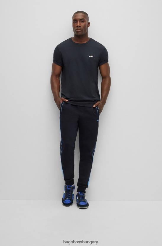 Hugo Boss hugo crew nyakú biopamut póló ívelt sötétkék logóval 80P62000 sötétkék