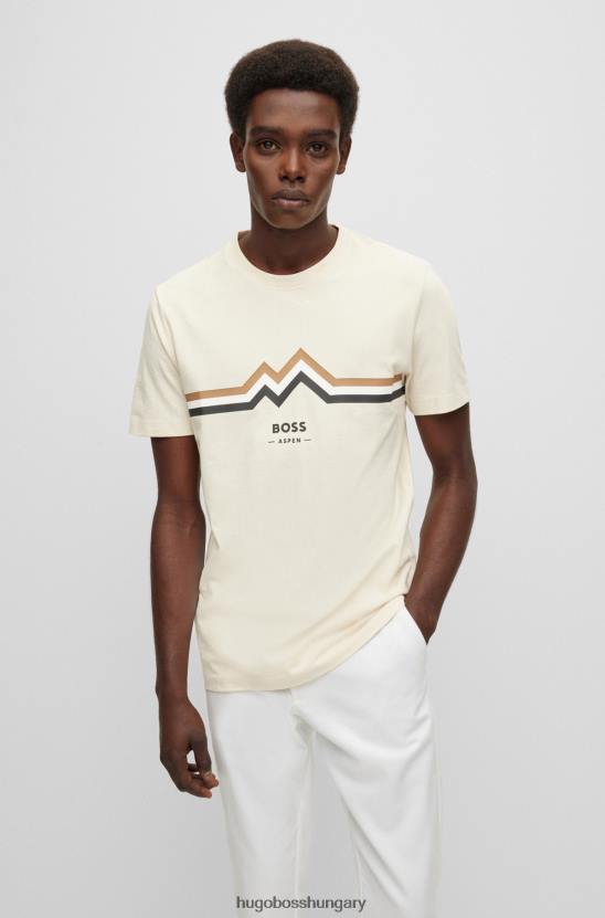 Hugo Boss hugo fehér pamutdzsörzé vékony szabású póló logóval 80P61794 fehér