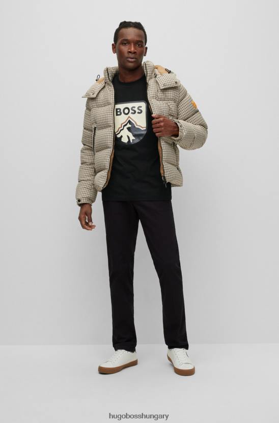 Hugo Boss hugo fekete pamutdzsörzé póló logóval 80P61696 fekete