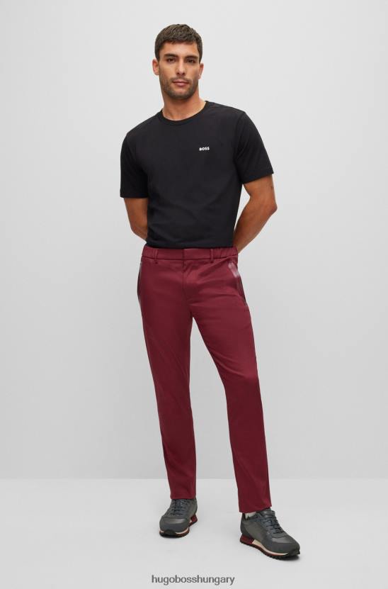 Hugo Boss hugo fekete sztreccs pamut póló kontraszt logóval 80P61756 fekete