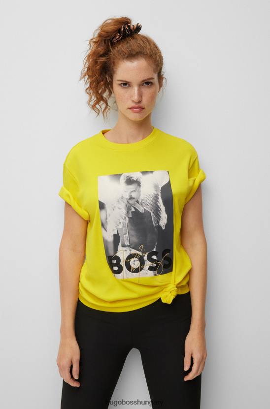 Hugo Boss hugo interlock-pamut póló exkluzív sárga alkotásokkal 80P61104 sárga