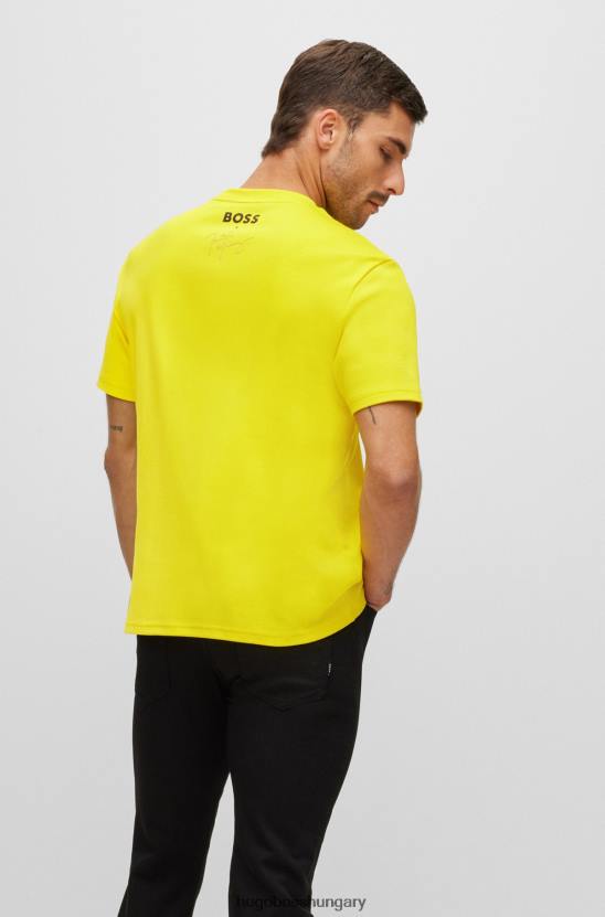 Hugo Boss hugo interlock-pamut póló exkluzív sárga alkotásokkal 80P61104 sárga