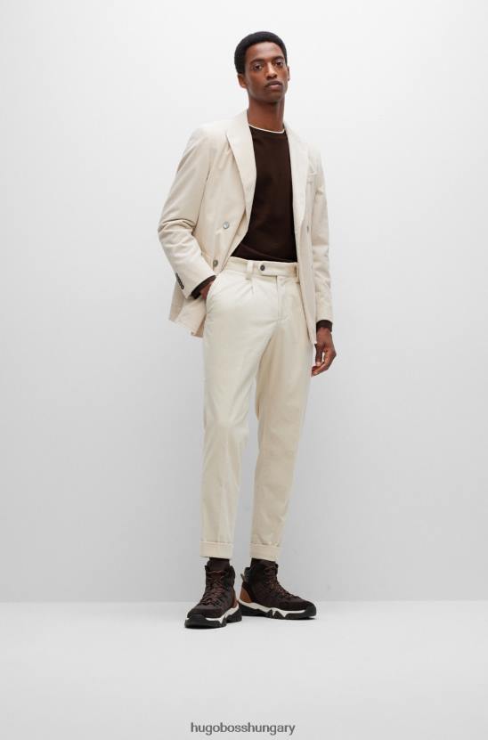 Hugo Boss hugo mercerizált pamut póló, kosárfonás szerkezetű barna 80P63905 barna