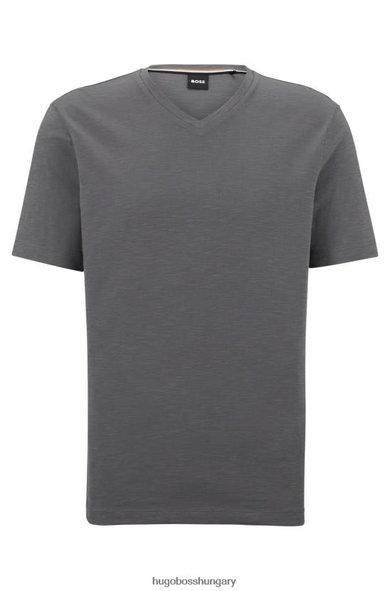 Hugo Boss hugo mercerized pamut normál szabású póló V nyakkivágással, sötétkék 80P63216 sötétkék