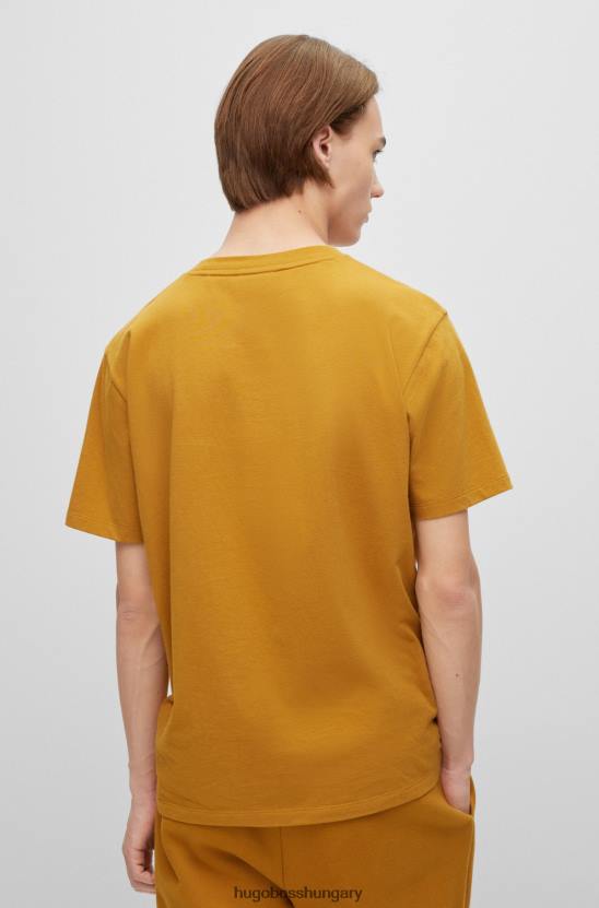 Hugo Boss hugo narancssárga póló biopamutból halmozott logóval 80P64275 narancs