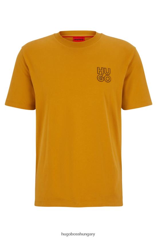 Hugo Boss hugo narancssárga póló biopamutból halmozott logóval 80P64275 narancs
