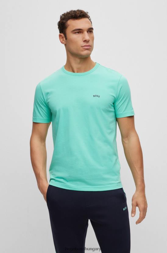 Hugo Boss hugo normál szabású logós póló biopamut türkiz színben 80P61146 türkiz