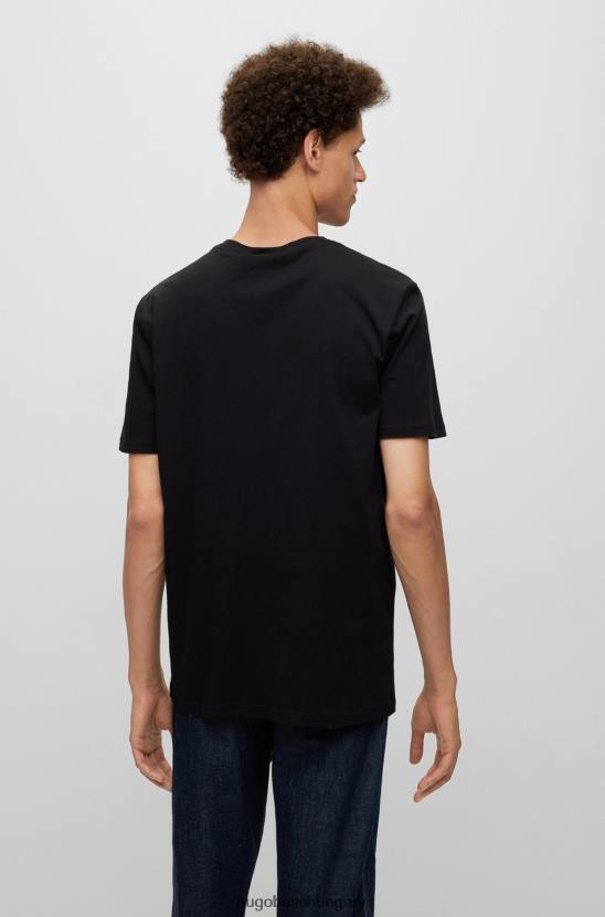 Hugo Boss hugo pamutdzsörzé normál szabású póló állatgrafikával fekete 80P62153 fekete