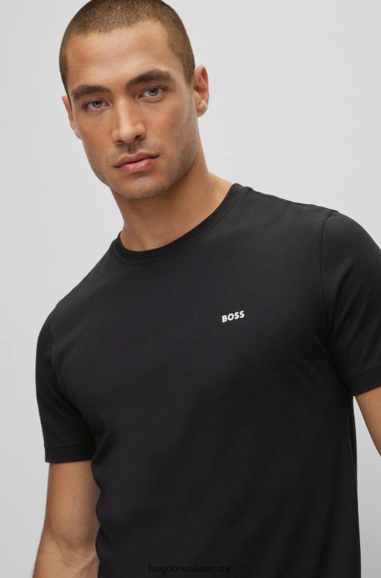 Hugo Boss hugo pamutdzsörzé póló grafikával és fekete márkajelzéssel 80P63153 fekete