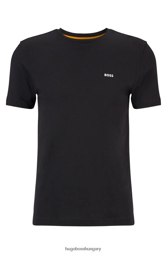 Hugo Boss hugo pamutdzsörzé póló grafikával és fekete márkajelzéssel 80P63153 fekete